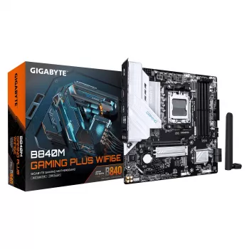 GIGABYTE B840M GAMING PLUS WIFI6E Μητρική - AMD Ryzen 9000 CPUs, 8+2+2 Phases VRM, έως 8200MHz DDR5 (O.C), 2x PCIe 4.0 M.2, Wi-Fi 6E, 1GbE LAN, USB 3.2 Gen 2
