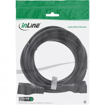 InLine Καλώδιο τροφοδοσίας C19 / C20 3-πολικό βύσμα IEC / υποδοχή μαύρο 7,5m