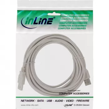 Καλώδιο USB 2.0 Type-A βύσμα/βύσμα μπεζ 2m InLine 34318H