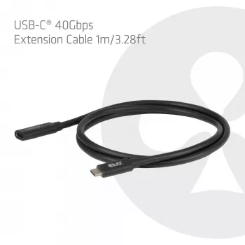 USB-C 40Gbps καλώδιο επέκτασης 1 m — club 3d, USB C σε USB C, μαύρο
