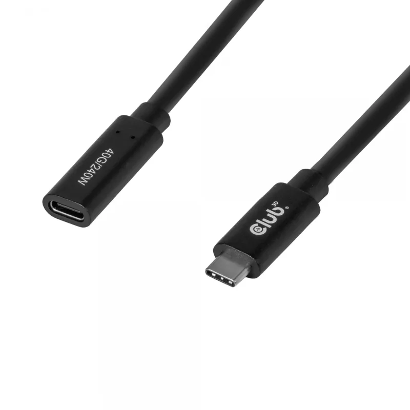 USB-C 40Gbps καλώδιο επέκτασης 1 m — club 3d, USB C σε USB C, μαύρο