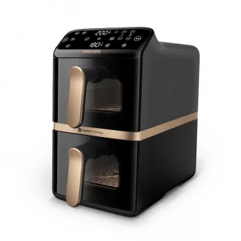 Philips 4000 Series Dual Stack Airfryer κάθετο καλάθι 10L επιτραπέζια 2750 W φριτέζα θερμού αέρα μαύρη