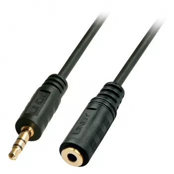 Lindy 2m Premium Καλώδιο επέκτασης ήχου 3,5mm jack, 3,5mm, αρσενικό, 3,5mm, θηλυκό, 2 m, Μαύρο
