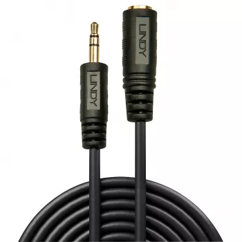 Lindy 2m Premium Καλώδιο επέκτασης ήχου 3,5mm jack, 3,5mm, αρσενικό, 3,5mm, θηλυκό, 2 m, Μαύρο