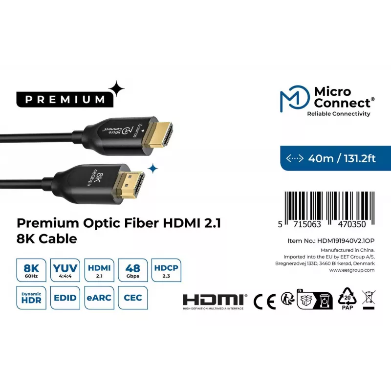 Καλώδιο HDMI Microconnect HDM191940V2.1OP