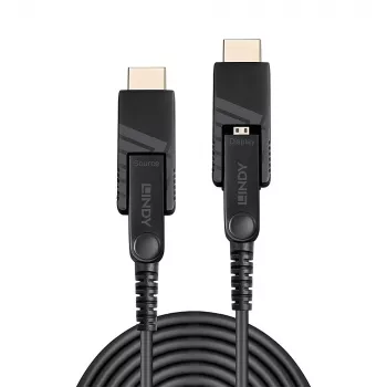 Καλώδιο Lindy 40m οπτικών ινών υβριδικό micro-HDMI 18G με αφαιρούμενους συνδέσμους HDMI και DVI