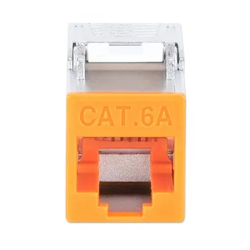 Intellinet Cat6a 10G θωρακισμένο χωρίς εργαλεία λεπτό Keystone Jack, Πορτοκαλί