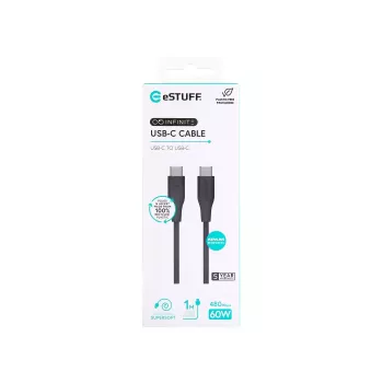 eSTUFF ES604180 Καλώδιο USB USB 2.0 1 m USB-C Μαύρο
