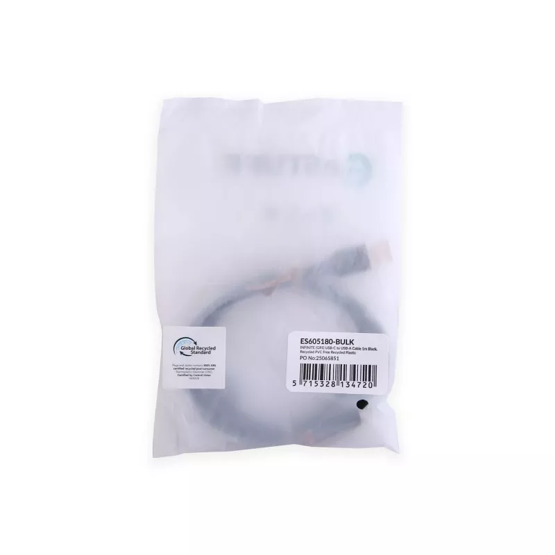 eSTUFF ES605180-BULK Καλώδιο USB USB 2.0 1 m USB-C USB-A Μαύρο