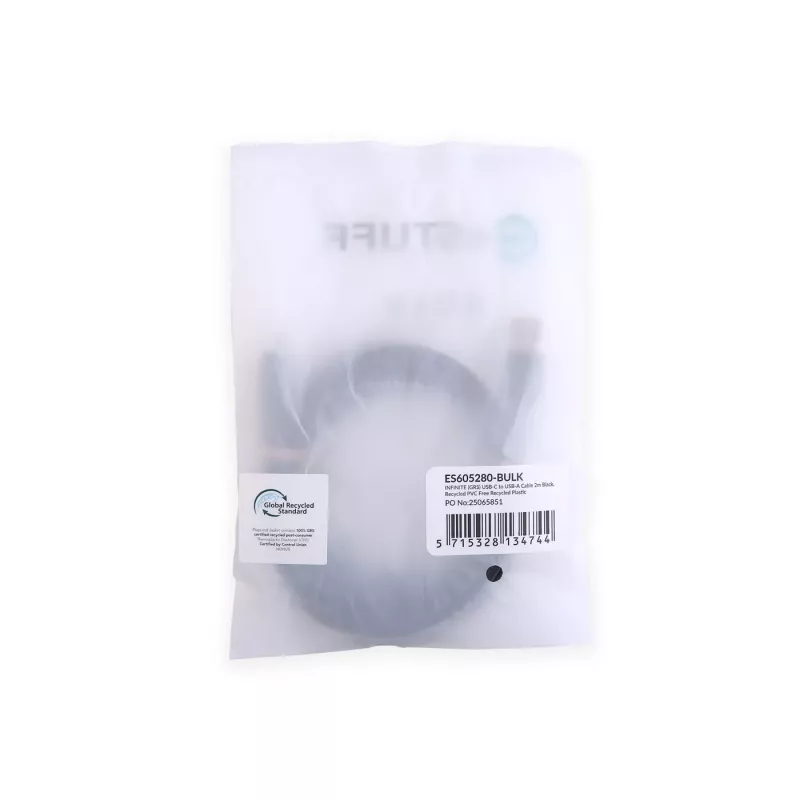 eSTUFF ES605280-BULK Καλώδιο USB USB 2.0 2 m USB-C Μαύρο