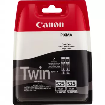 Canon PGI-525PGBK μελανοφύσιγγα Pigment Μαύρο (Twin Pack), Μαύρο, μελάνη με βάση χρωστική, 2 τεμ., 682 σελίδες, πολυσυσκευασία