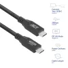 ACT USB4 20Gbps 240W Καλώδιο USB Type-C, 2 μέτρα, 2 m, USB C, USB C, USB4 Gen 2x2, 20 Gbit/s, Μαύρο
