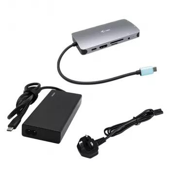i-tec Metal USB-C Nano Dock HDMI/VGA με LAN + καθολικός φορτιστής 77 W