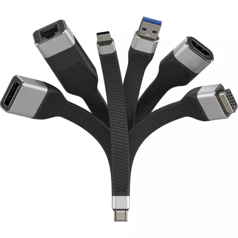 Techly ICOC USBC-RJ45 Καλώδιο δικτύου μαύρο 0,144 m