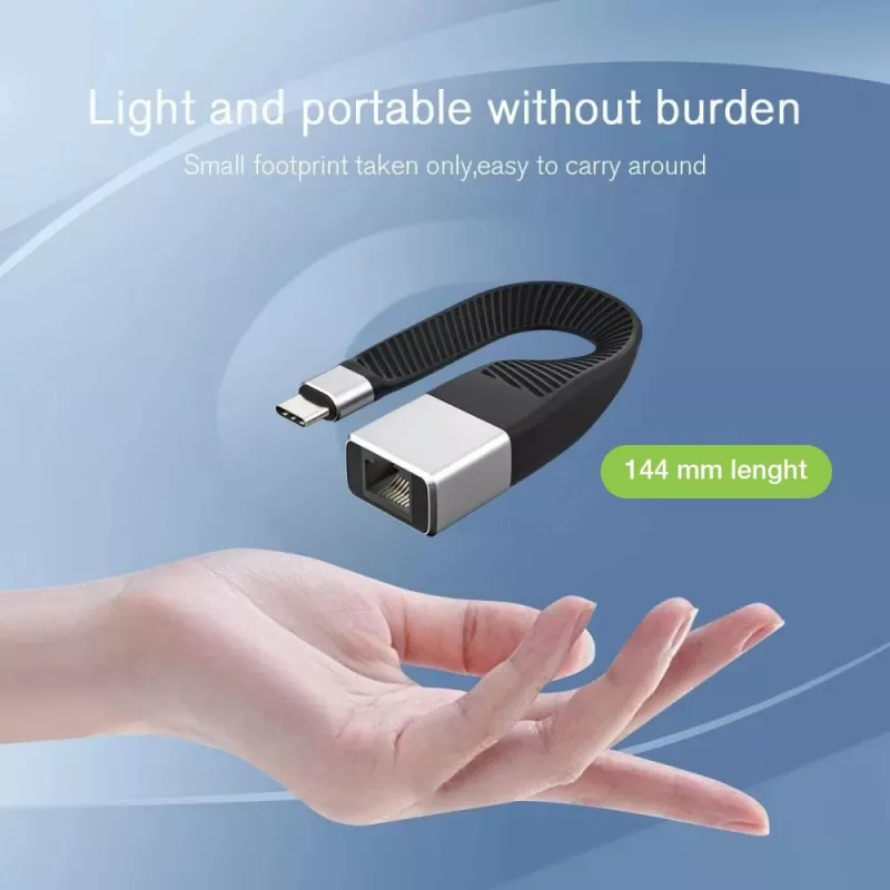 Techly ICOC USBC-RJ45 Καλώδιο δικτύου μαύρο 0,144 m