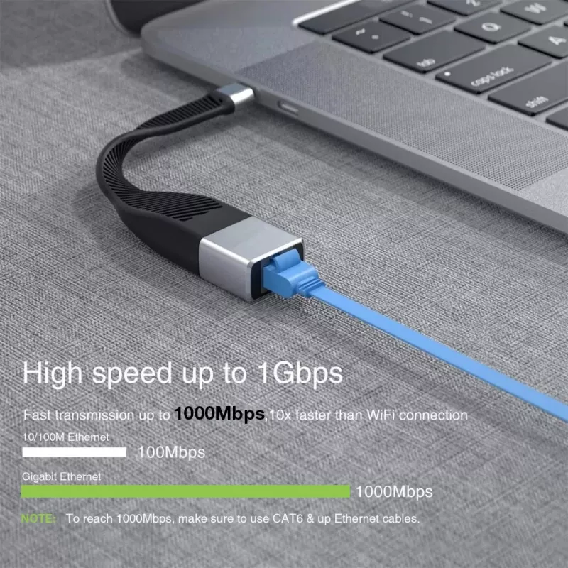 Techly ICOC USBC-RJ45 Καλώδιο δικτύου μαύρο 0,144 m