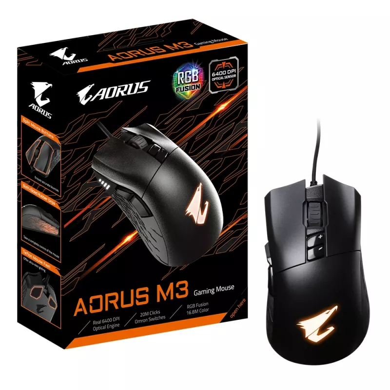 GIGABYTE AORUS M3 Ποντίκι Gaming Δεξιόχειρας USB Type-A Οπτικό 6400 DPI
