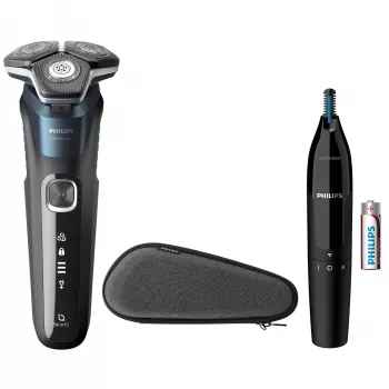 Ηλεκτρική ξυριστική μηχανή Philips SHAVER Series 5000 S5889/11 Ξυριστική μηχανή υγρή και στεγνή Περιστροφική λεπίδες SteelPrecision