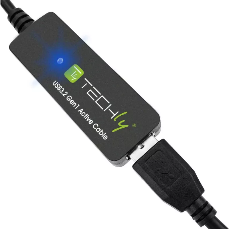 Techly ICUR30200G καλώδιο USB USB 3.2 Gen 1 (3.1 Gen 1) 20 m USB A μαύρο