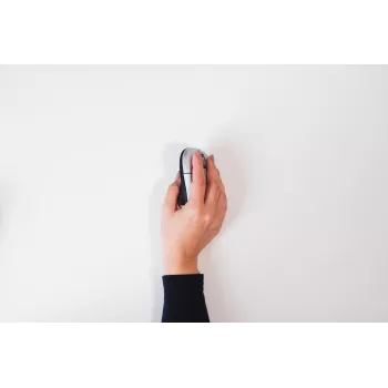 BakkerElkhuizen Grip ποντίκι ασύρματο, για δεξιόχειρες, κάθετο σχεδιασμό, οπτικό, RF Wireless, 1600 DPI, μαύρο, ασημί