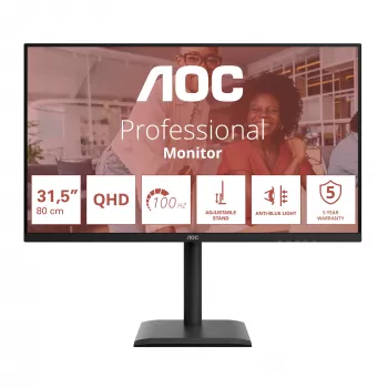 Οθόνη υπολογιστή AOC E4 Q32E4U 80 cm (31,5 inch) 2560 x 1440 Pixel Quad HD LED μαύρη
