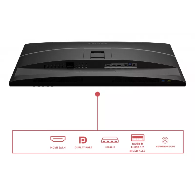 Οθόνη υπολογιστή AOC E4 Q32E4U 80 cm (31,5 inch) 2560 x 1440 Pixel Quad HD LED μαύρη