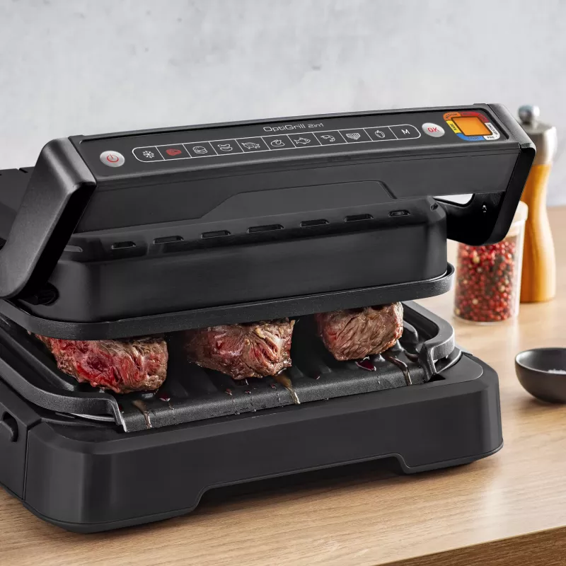 Γκριλ επαφής Tefal OptiGrill 2in1 GC7728 2100W μαύρο