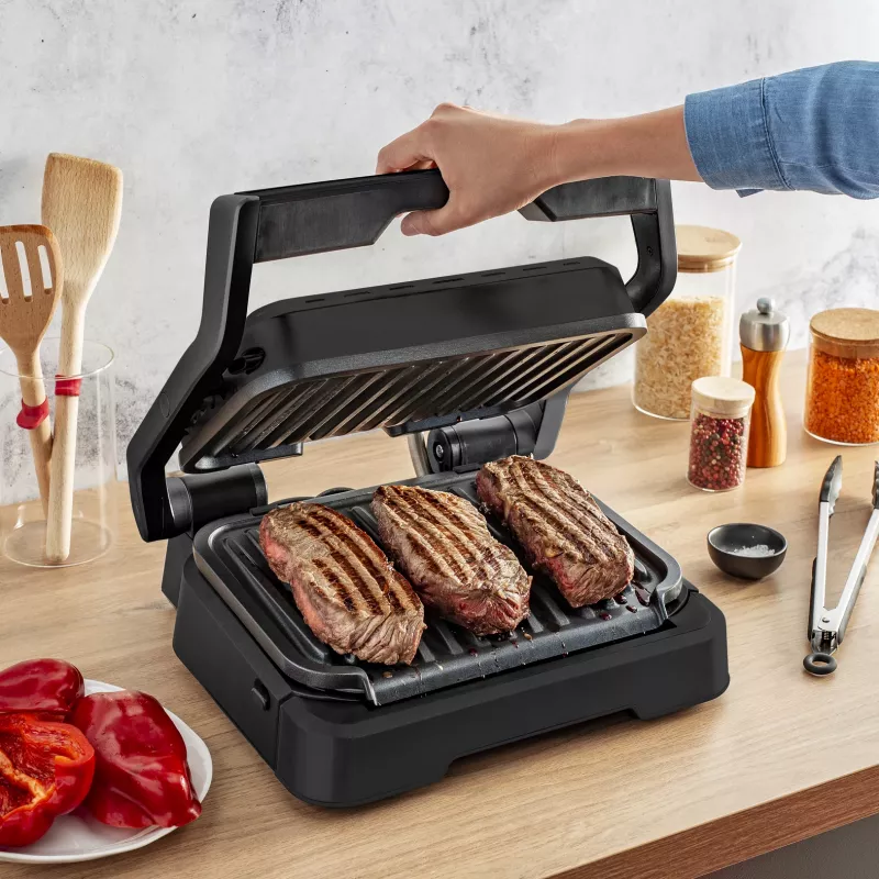 Γκριλ επαφής Tefal OptiGrill 2in1 GC7728 2100W μαύρο