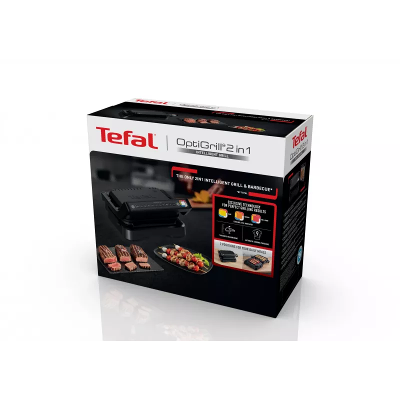 Γκριλ επαφής Tefal OptiGrill 2in1 GC7728 2100W μαύρο