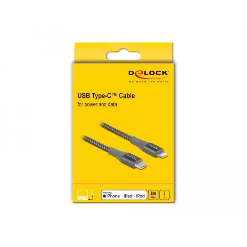 Καλώδιο δεδομένων και φόρτισης DeLOCK USB Type-C σε Lightning 86632