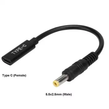 Αντάπτορας καλωδίου CoreParts MBXUSBC-CO0005 USB C 5,5*2,5 mm μαύρο
