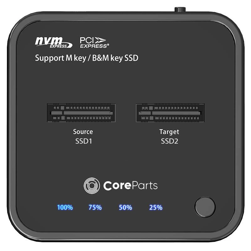 CoreParts MS-CLONER-NVME Σταθμός υποδοχής μονάδας αποθήκευσης USB 3.2 Gen 2 (3.1 Gen 2) Type-C μαύρο
