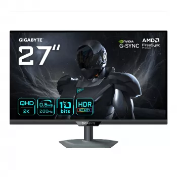 GIGABYTE G27Q20 27 ίντσες QHD Gaming-Οθόνη – 2560 x 1440, 200 Hz, 0,5 ms, 350 cd/m², G-Sync Συμβατό, FreeSync Premium, HDR10, HDMI 2.0, DisplayPort 1.4