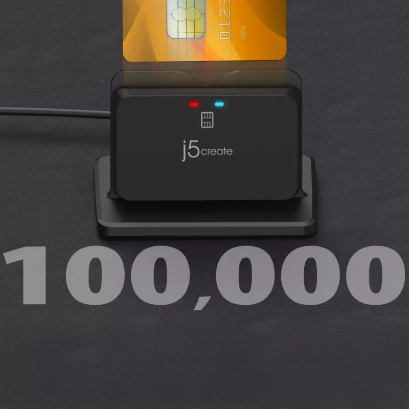j5create JUR261 USB™ Smart Card / CAC Reader Βάση, USB Type-A/USB Type-C, Μαύρο, 95 g