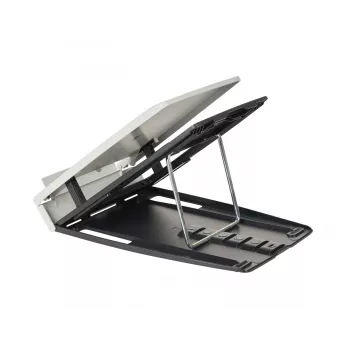 BakkerElkhuizen Ergo-Q 330 Circular, Βάση laptop, Μαύρο, Γκρι, Ακρυλονιτρίλιο-Βουταδιένιο-Στυρόλιο (ABS), Πλαστικό, Χάλυβας, 33,8 cm (13,3 ίντσες), 43,2 cm (17 ίντσες), 6 kg