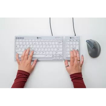 BakkerElkhuizen UltraBoard 955 V2 Numeric, USB, 22, Laptop/PC, 1,5 m, Σκούρο γκρι, Ανοιχτό γκρι