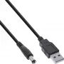 Καλώδιο τροφοδοσίας USB-DC InLine, βύσμα USB-A αρσενικό σε βύσμα DC αρσενικό 5,5x2,10mm, μαύρο, 1m