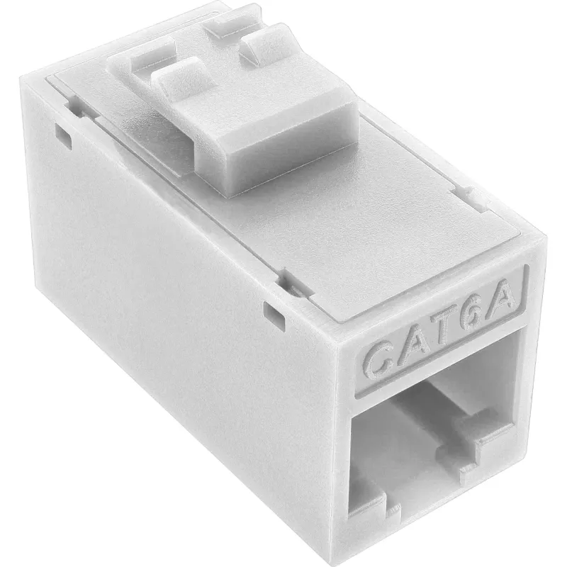 InLine Keystone υποδοχή θηλυκή RJ45, αθωράκιστη, Cat.6A, συσκευασία 8 τεμ., λευκό