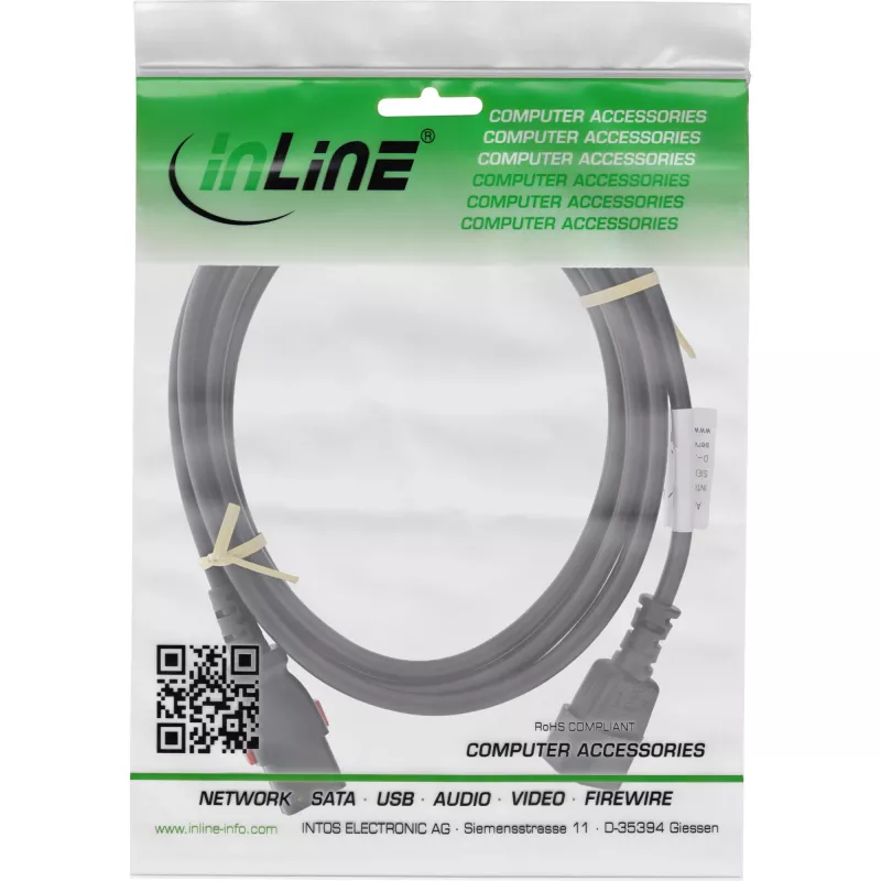InLine 16933L Καλώδιο τροφοδοσίας μαύρο 3 m IEC C13 IEC C14