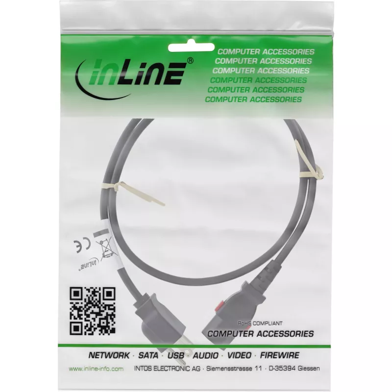 InLine 16951U Καλώδιο τροφοδοσίας μαύρο 1 m IEC C13 NEMA 5-15P