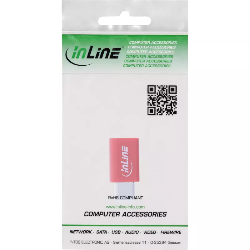 Αντάπτορας καλωδίου InLine 31650 – USB-C σε USB-C, κόκκινο, 0,003 kg