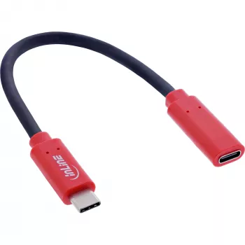 InLine Αντάπτορας αλλαγής φύλου USB-C 31654, USB-C σε USB-C, 0,2 m, κόκκινο