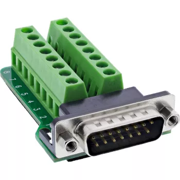 InLine 92502B Συνδετήρας καλωδίου κλέμα / D-Sub 15 μαύρο, πράσινο