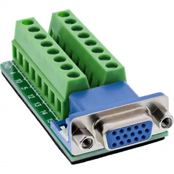 InLine 92503A Συνδετήρας καλωδίου κλέμα, VGA (HD15) μπλε, πράσινο