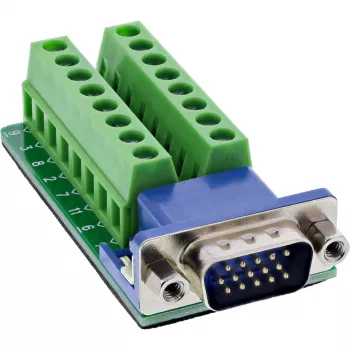 InLine 92503B Συνδετήρας καλωδίου κλέμα, VGA (HD15) μπλε, πράσινο