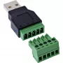 InLine 92504A Συνδετήρας καλωδίου USB-A / κλέμα, 5 ακίδων μαύρο, πράσινο