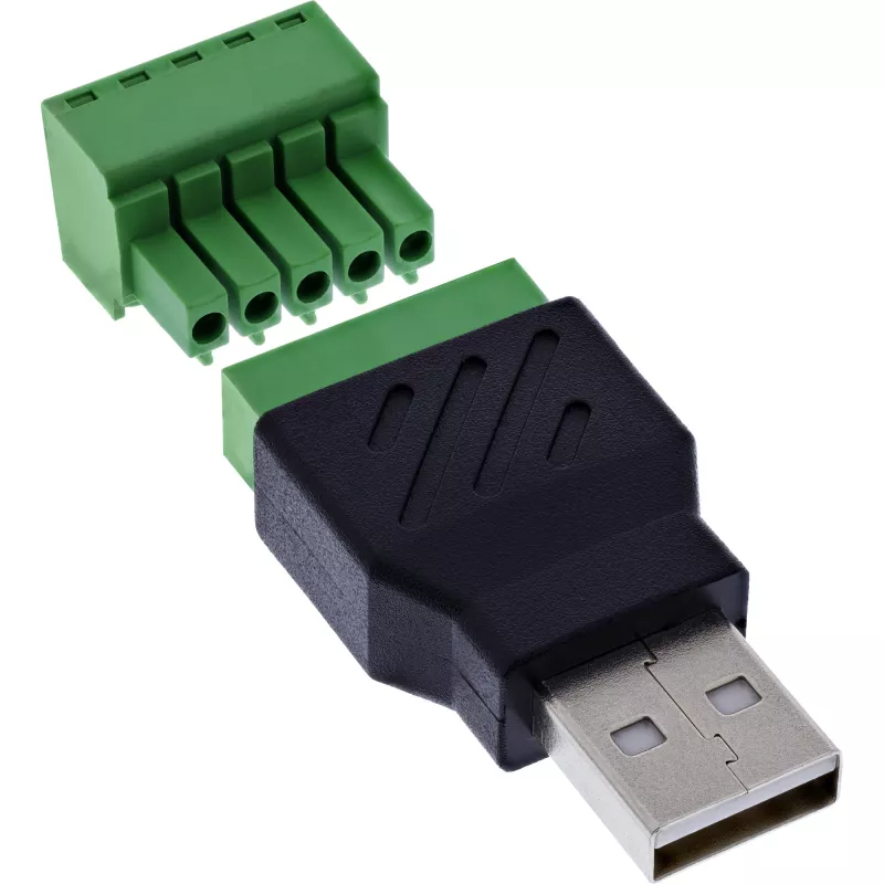 InLine 92504A Συνδετήρας καλωδίου USB-A / κλέμα, 5 ακίδων μαύρο, πράσινο