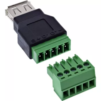 InLine 92504B Συνδετήρας καλωδίου USB-A / κλέμα, 5 ακίδων μαύρο, πράσινο