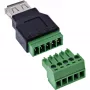 InLine 92504B Συνδετήρας καλωδίου USB-A / κλέμα, 5 ακίδων μαύρο, πράσινο