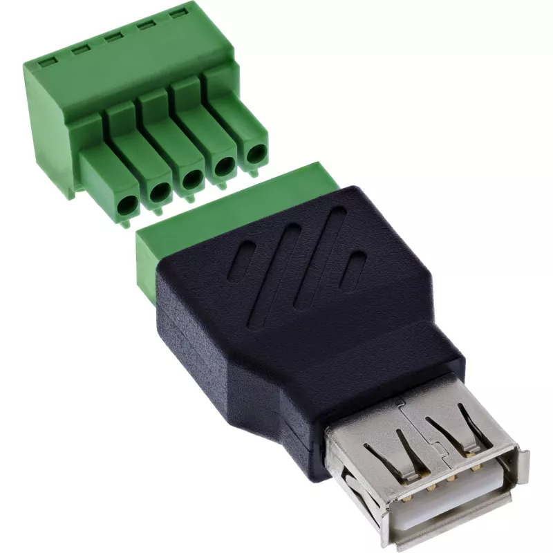 InLine 92504B Συνδετήρας καλωδίου USB-A / κλέμα, 5 ακίδων μαύρο, πράσινο
